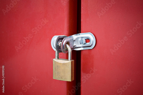 padlock on metal door lock safety secure