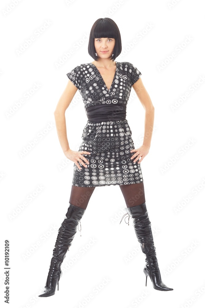young woman standing against isolated white background young woman standing against isolated white background