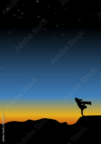 Silhouette sur couché de soleil