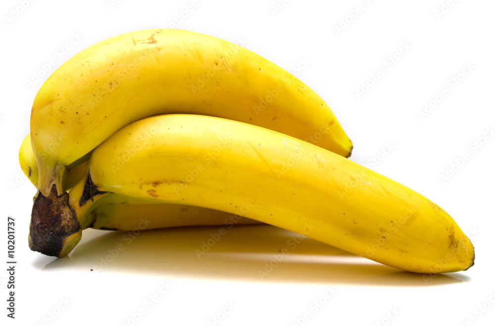 Ripe bananas on the white background. Shallow DOF Ripe bananas on the white background. Shallow DOF