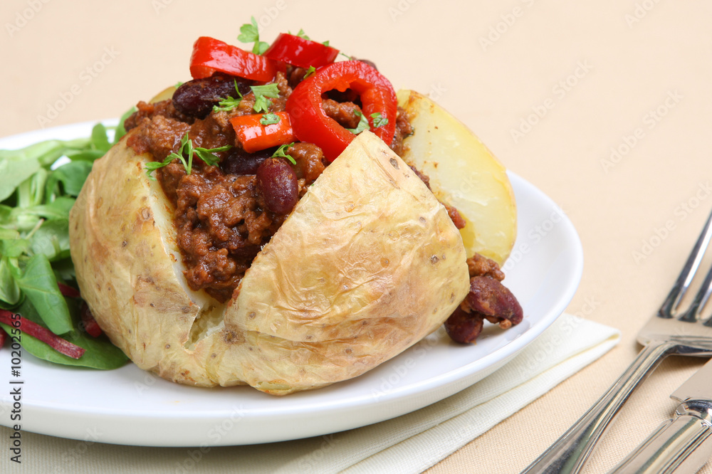 Jacket Potato filled with chilli con carne
