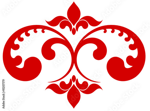 vector red victorian design isolated on white background