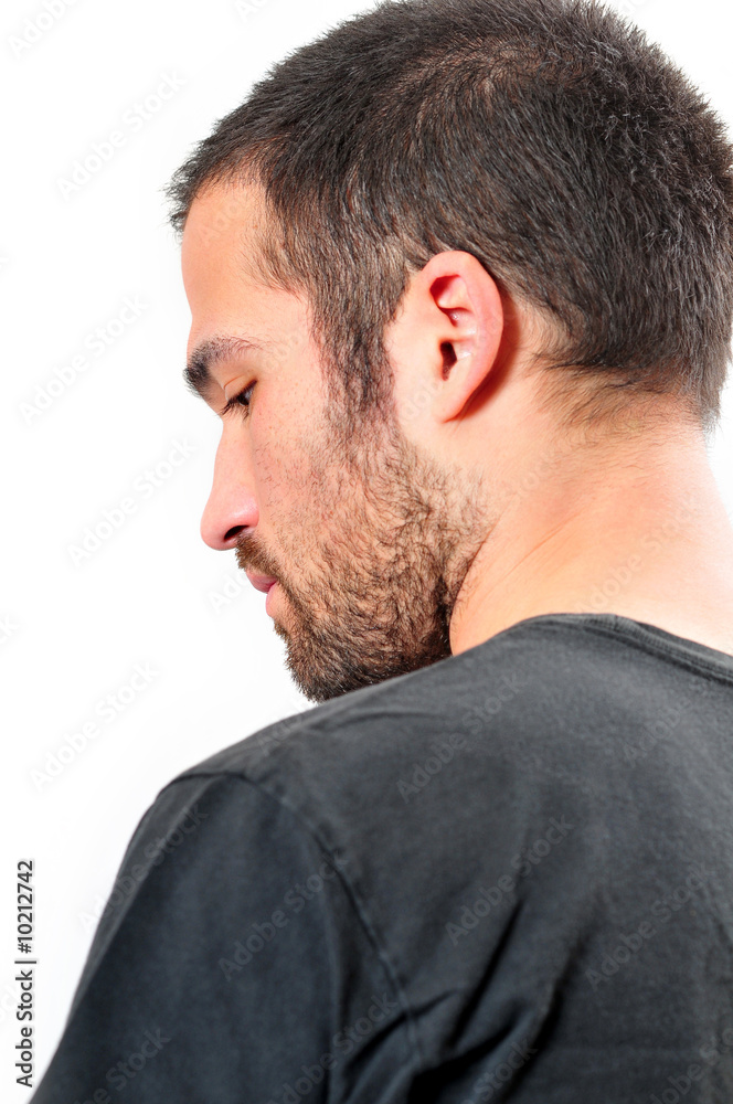 Fototapeta premium young man with small beard - selective focus