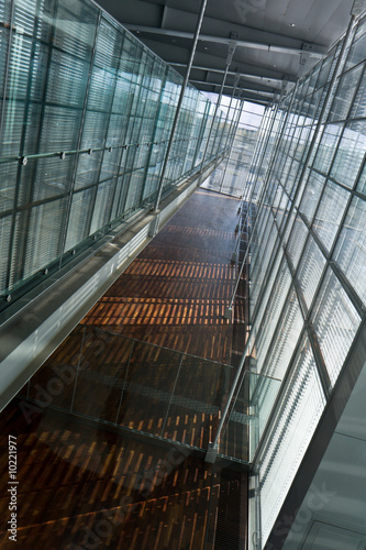 Photography Architectural light tunnel in Arlanda airport, Stockholm.