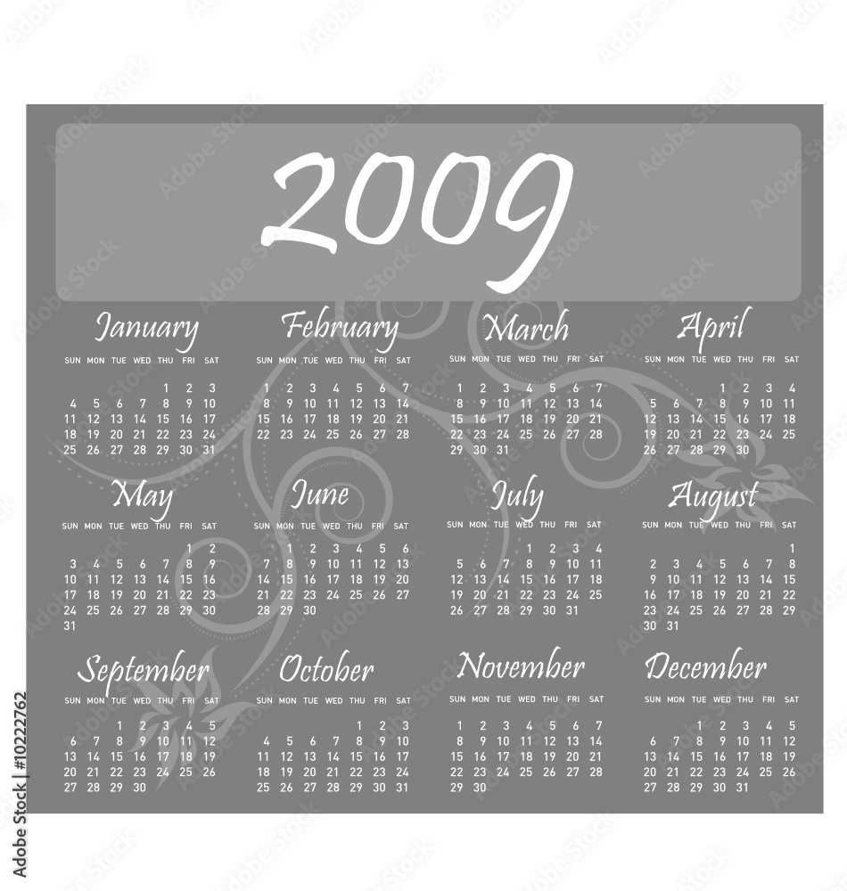 Obraz premium 2009 vector calendar template