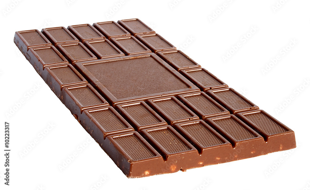 Bar chocolate on a white background.