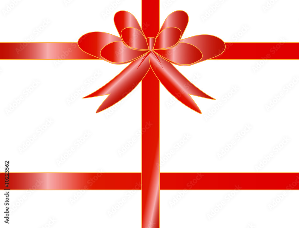 Red christmas bow on a white background Red christmas bow on a white background