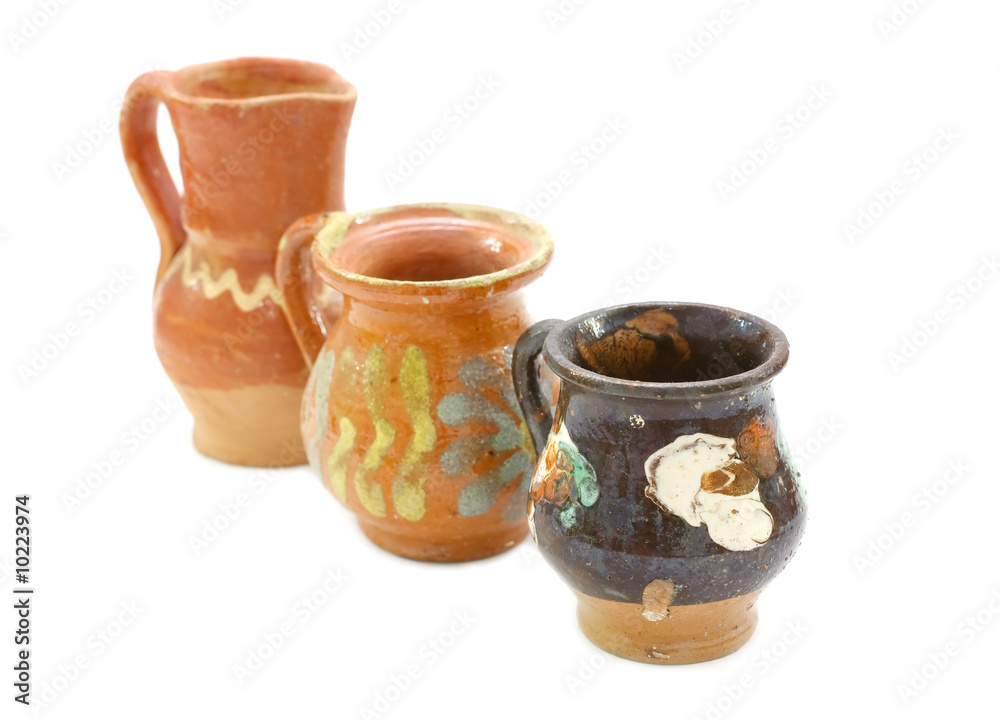 Romanian pottery item isolated on white. Romanian pottery item isolated on white.