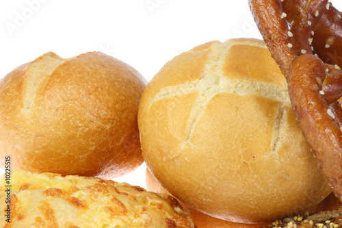 Bread rolls isolated on a white background.