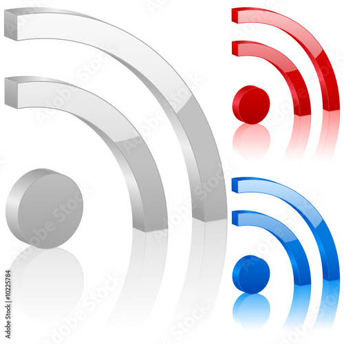 3D rss symbol