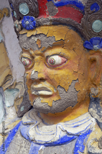 Statue of a Buddhist Warrior at Thikse Monastery in Ladakh