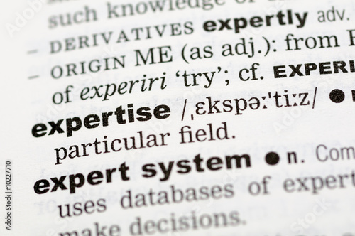 A close up of the word expertise from a dictionary