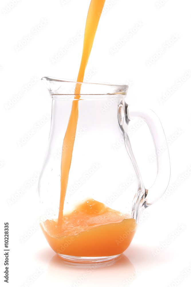 empty pot filled orange juice empty pot filled orange juice