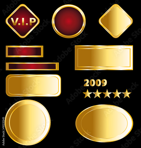 Golden badges and medals