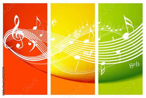 Fresh music theme with notes