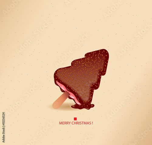 As sweet as can be- christmas tree ice cream - vector