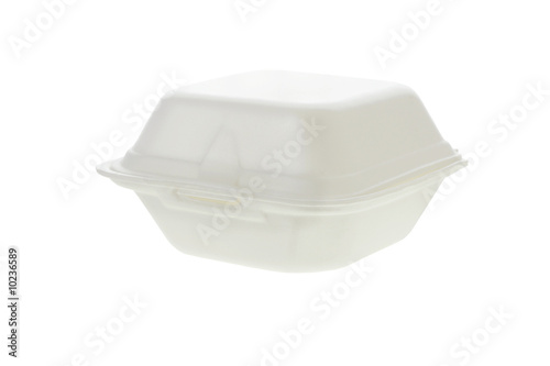 Styrofoam lunch box isolated on white background