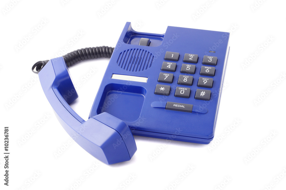 Telephone with handset off the hook isolated on white Telephone with handset off the hook isolated on white