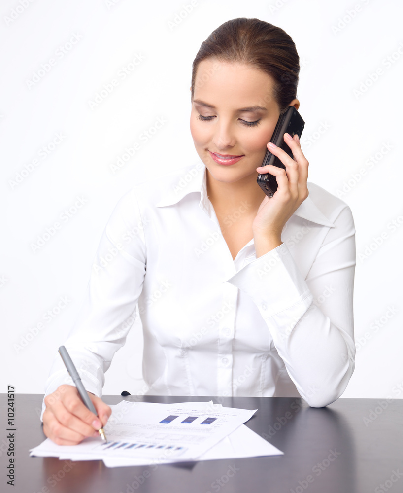 beautiful and young business woman using cell phone beautiful and young business woman using cell phone