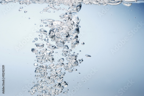 Air bubbles in clear water