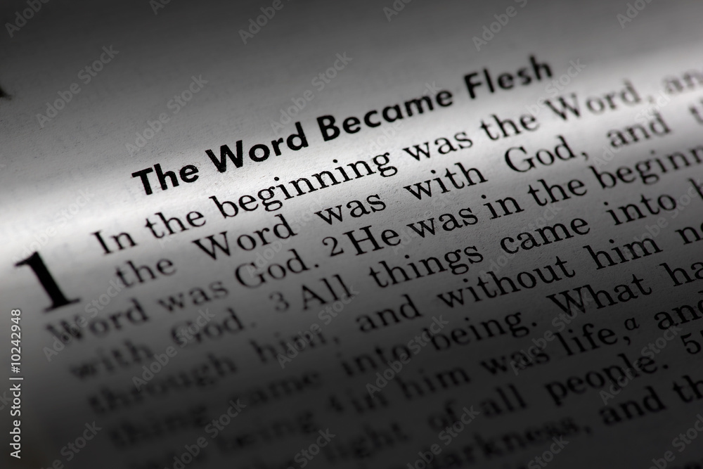 Naklejka premium John 1:1 - The word became flesh. Popular New Testament passage