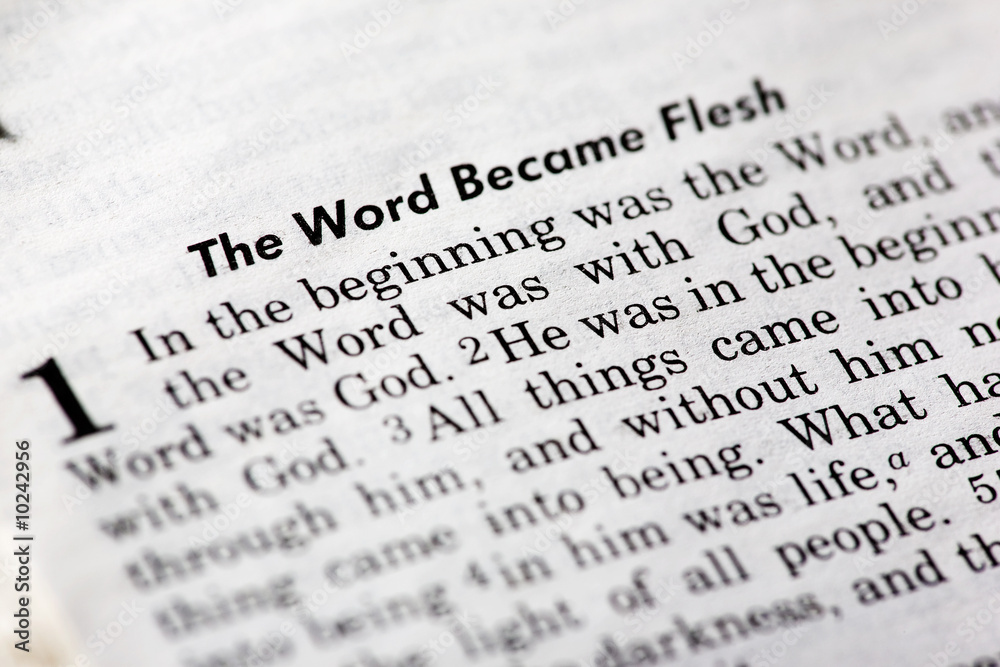 Fototapeta premium John 1:1 - The word became flesh. Popular New Testament passage