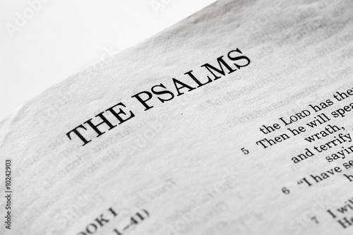 A macro detail of the book of psalms photo