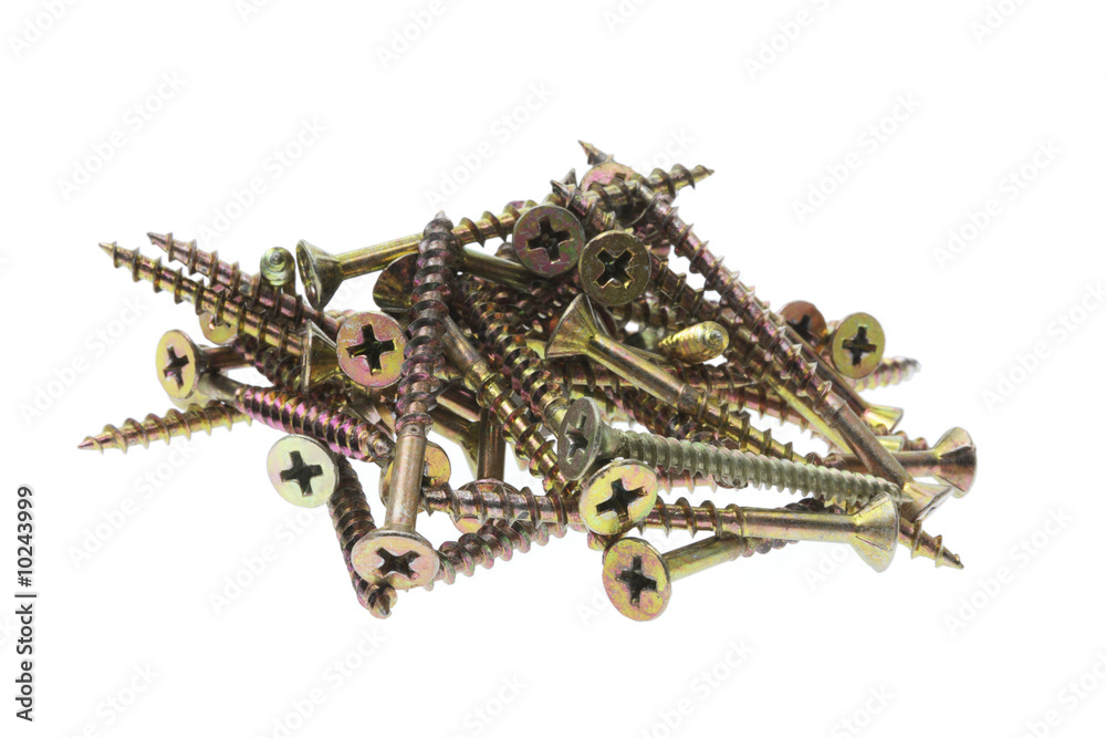 Pile of Screws on Isolated White Background Pile of Screws on Isolated White Background