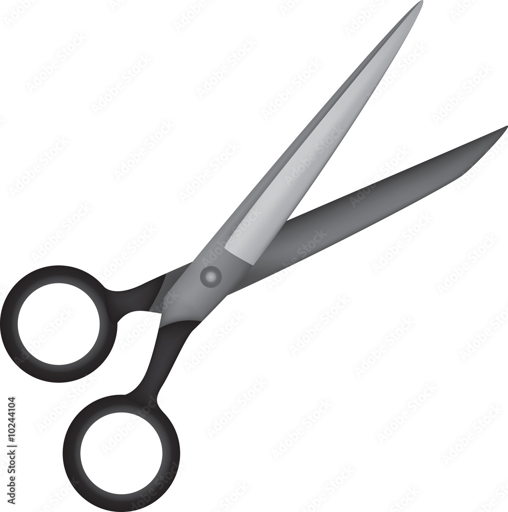 Illustration of an isolated pair of scissors on white Illustration of an isolated pair of scissors on white