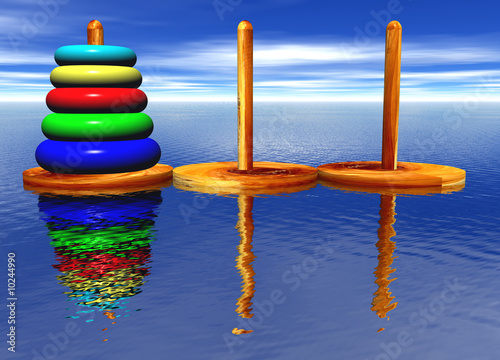 Tower of Hanoi Toy Puzzle Old Chinese Game