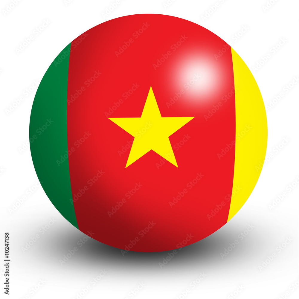 Cameroon flag orb Button Icon Cameroon flag orb Button Icon