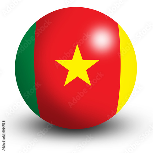 Cameroon flag orb Button Icon