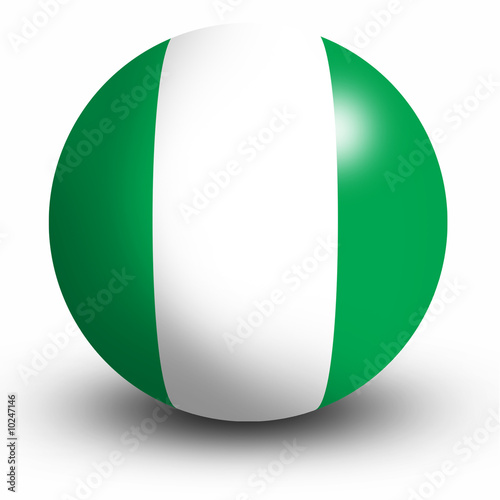 Nigeria flag orb Button Icon