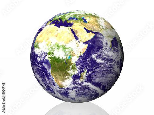 earth isolated in white background