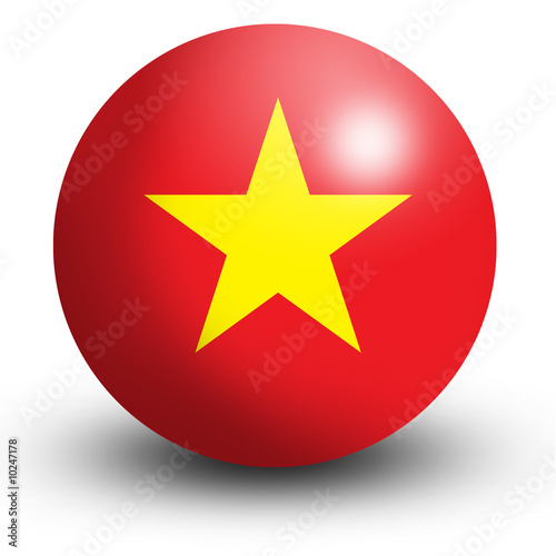 Vietnam flag orb Button Icon