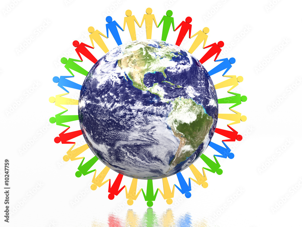 world partnership 3d illustration isolated in white background
