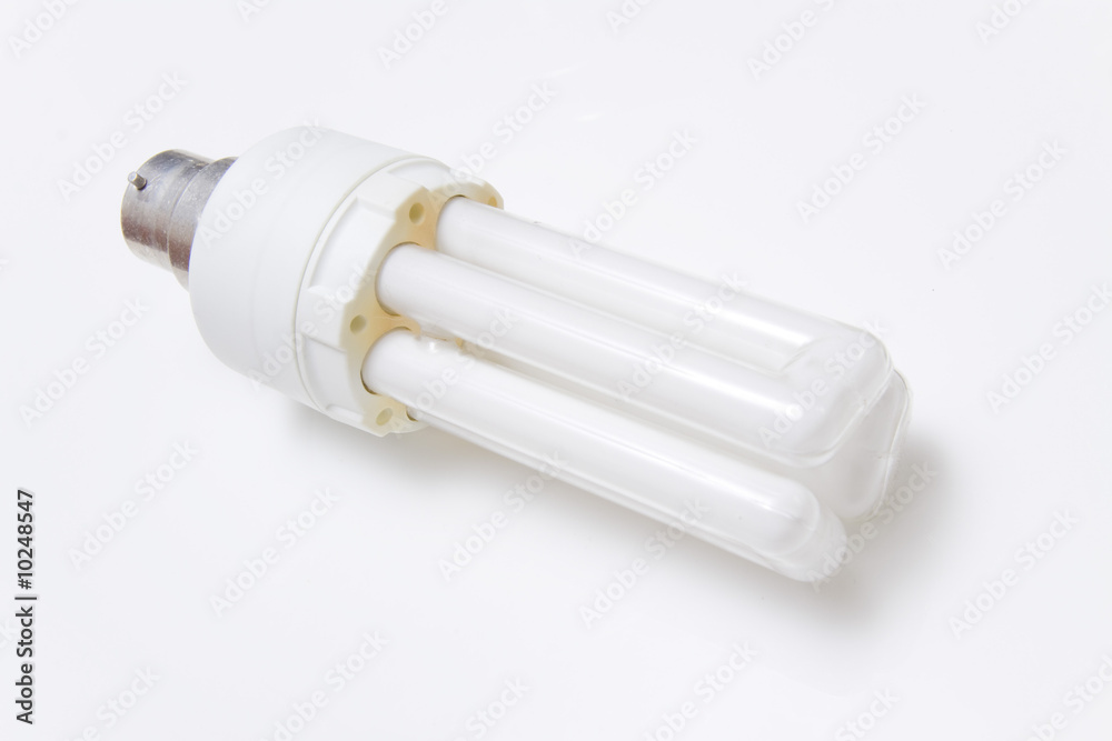Engergy saving flourecent lightbulb on a white background Engergy saving flourecent lightbulb on a white background
