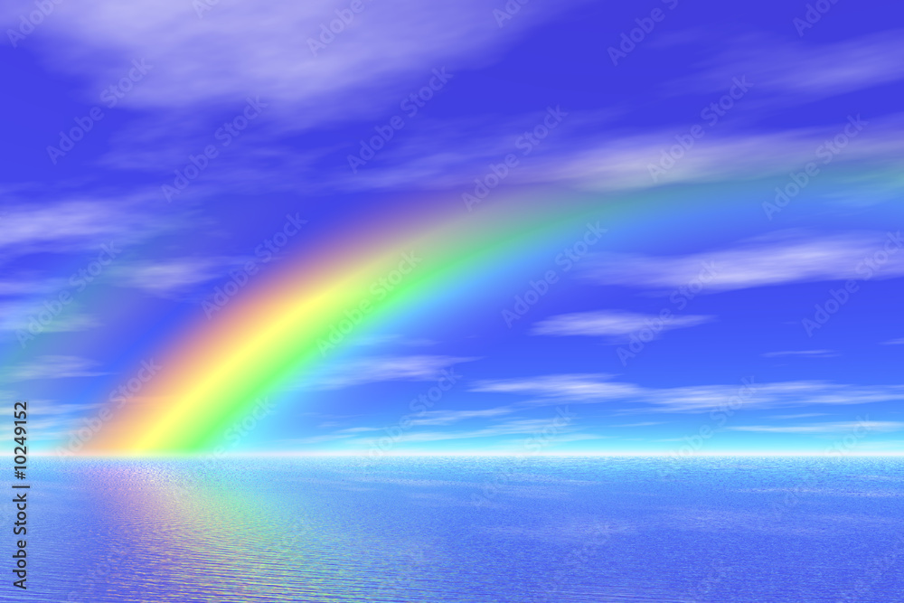 rainbow in the sea