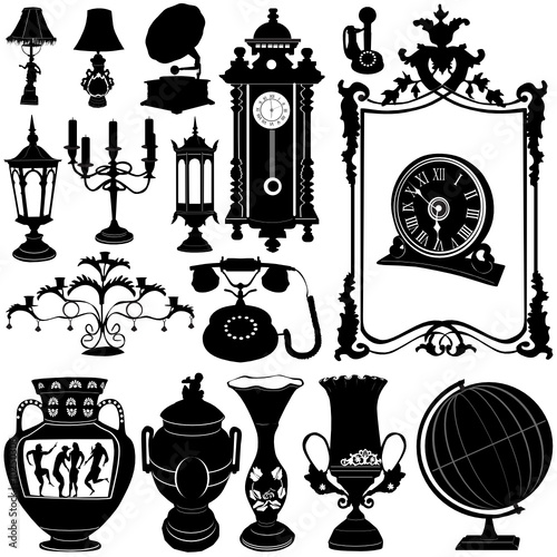 antique objects vector