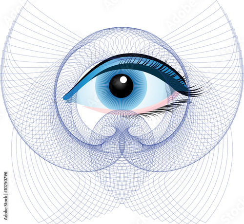 oeil sur fond abstrait