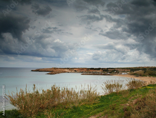 Dramatic sky over the Mediterranean Sea