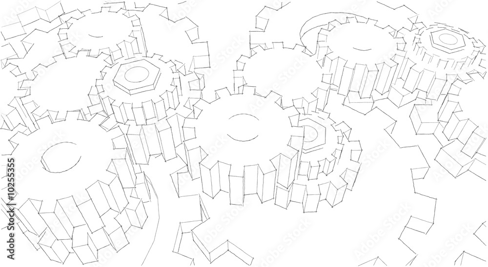 Obraz premium dessin technique rouages
