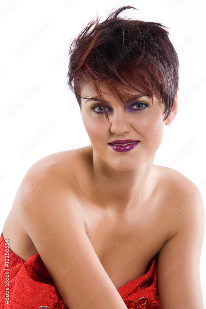 Young woman with fashionable hairstyle