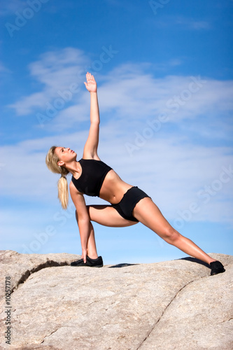 Woman showing a yoga position