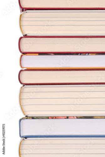Isolated books with some empty space on the left