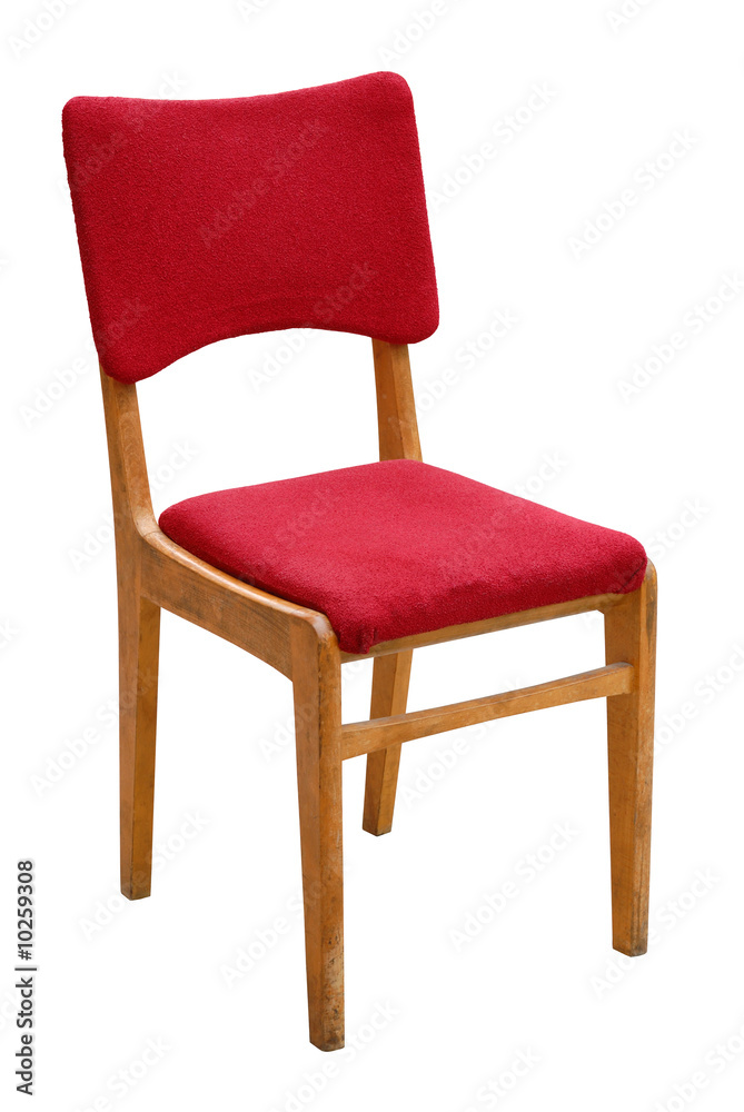 Old red chair isolated on white background Old red chair isolated on white background
