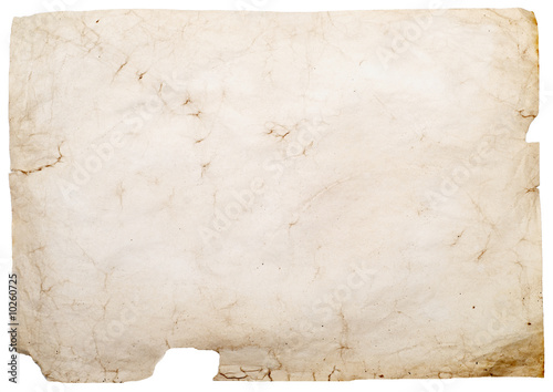 old paper texture isolated on white