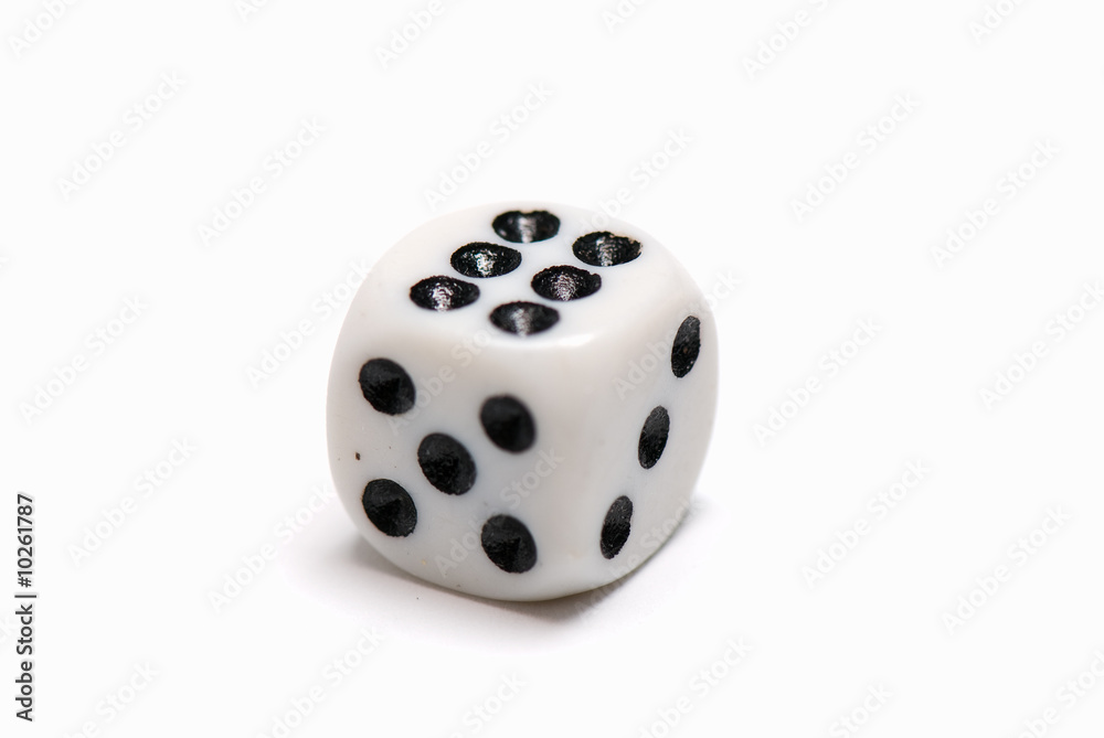 white playing bone on the white isolated background white playing bone on the white isolated background