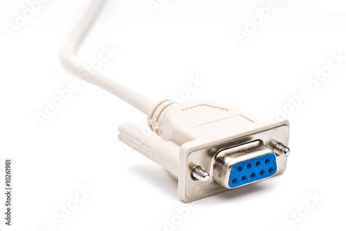 white cable on the white isolated background