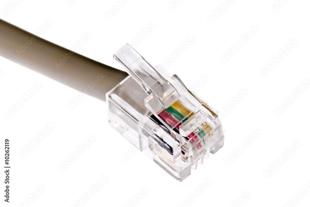 white network cable on the white isolated background white network cable on the white isolated background